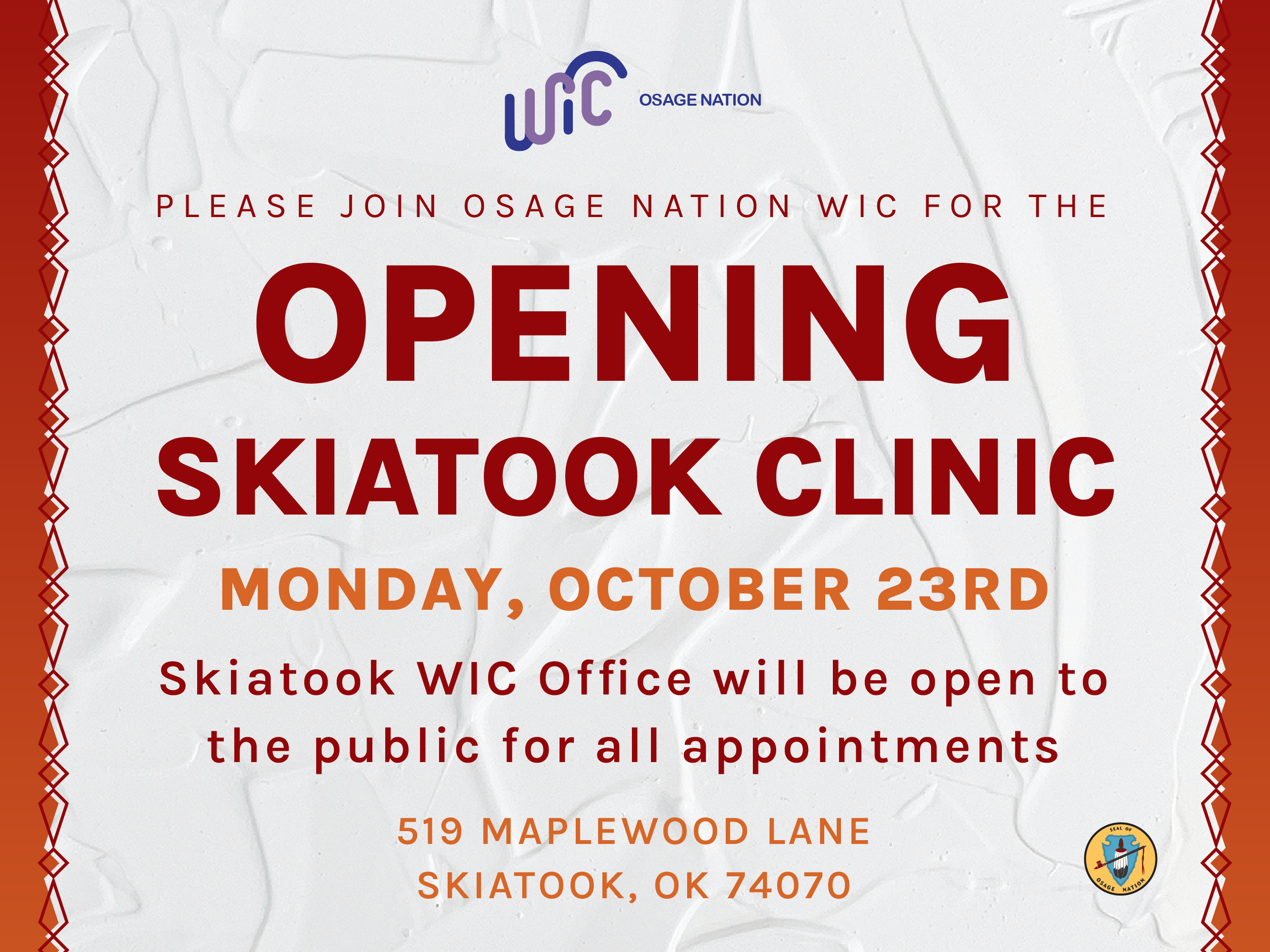 ON WIC OPENING Skiatook Clinic Osage Nation